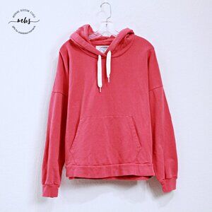 Outerknown Second Spin Side Pockets Cotton Blend Hoodie Pink Orange Men M